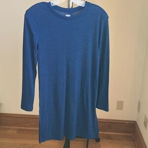 Blue Long Sleeve Knit Tunic